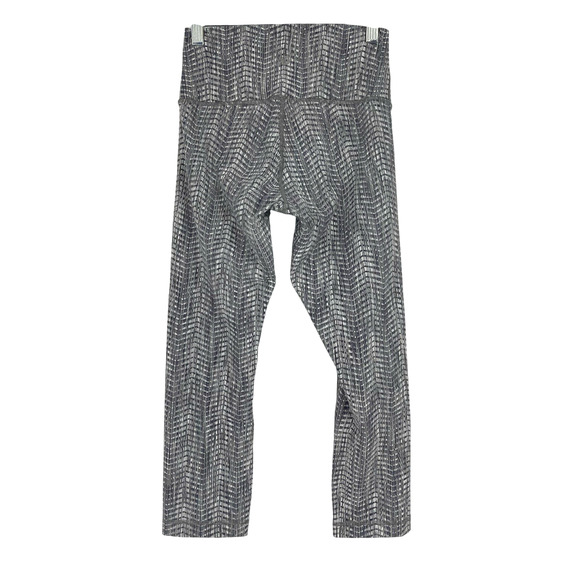Lululemon Wunder Under HR 21" Luon Arrow Jacquard Battleship Silver Spoon Size 4 - Picture 2 of 11